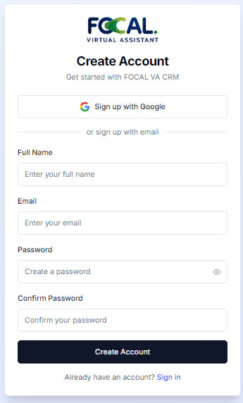 Create your account