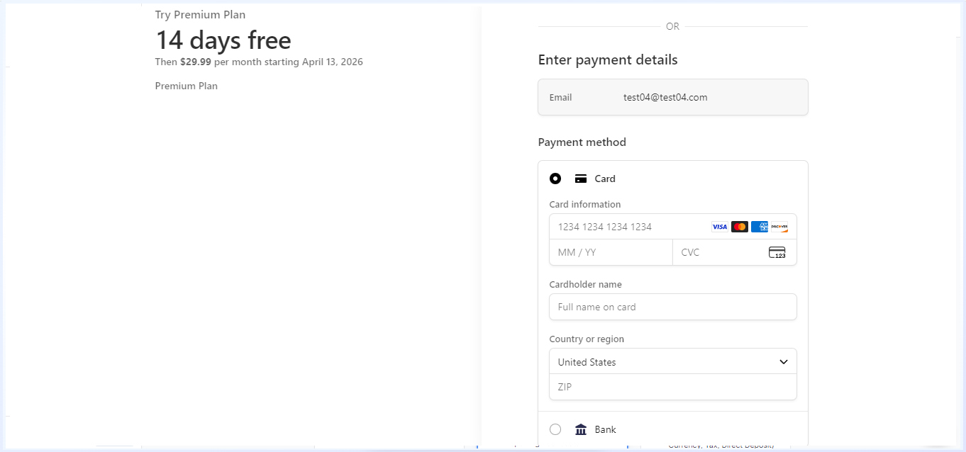 Payment Page