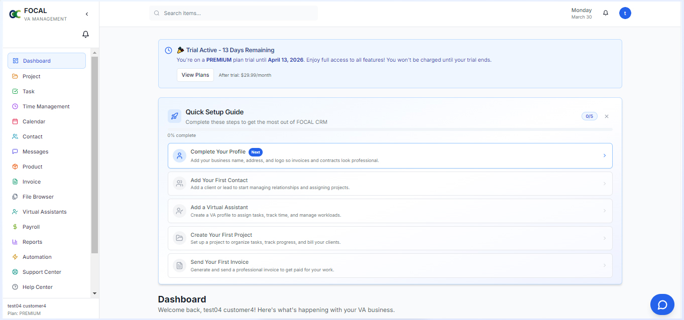 Dashboard Onboarding